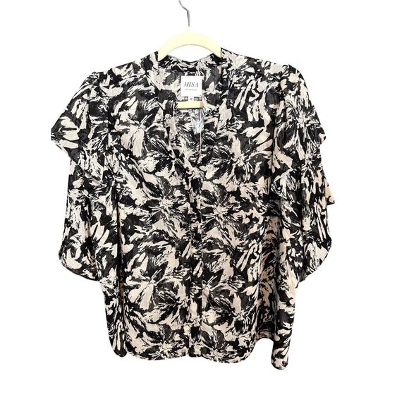 $260 Misa Livia Top Tonal Abstract Size Medium - Picture 3 of 7